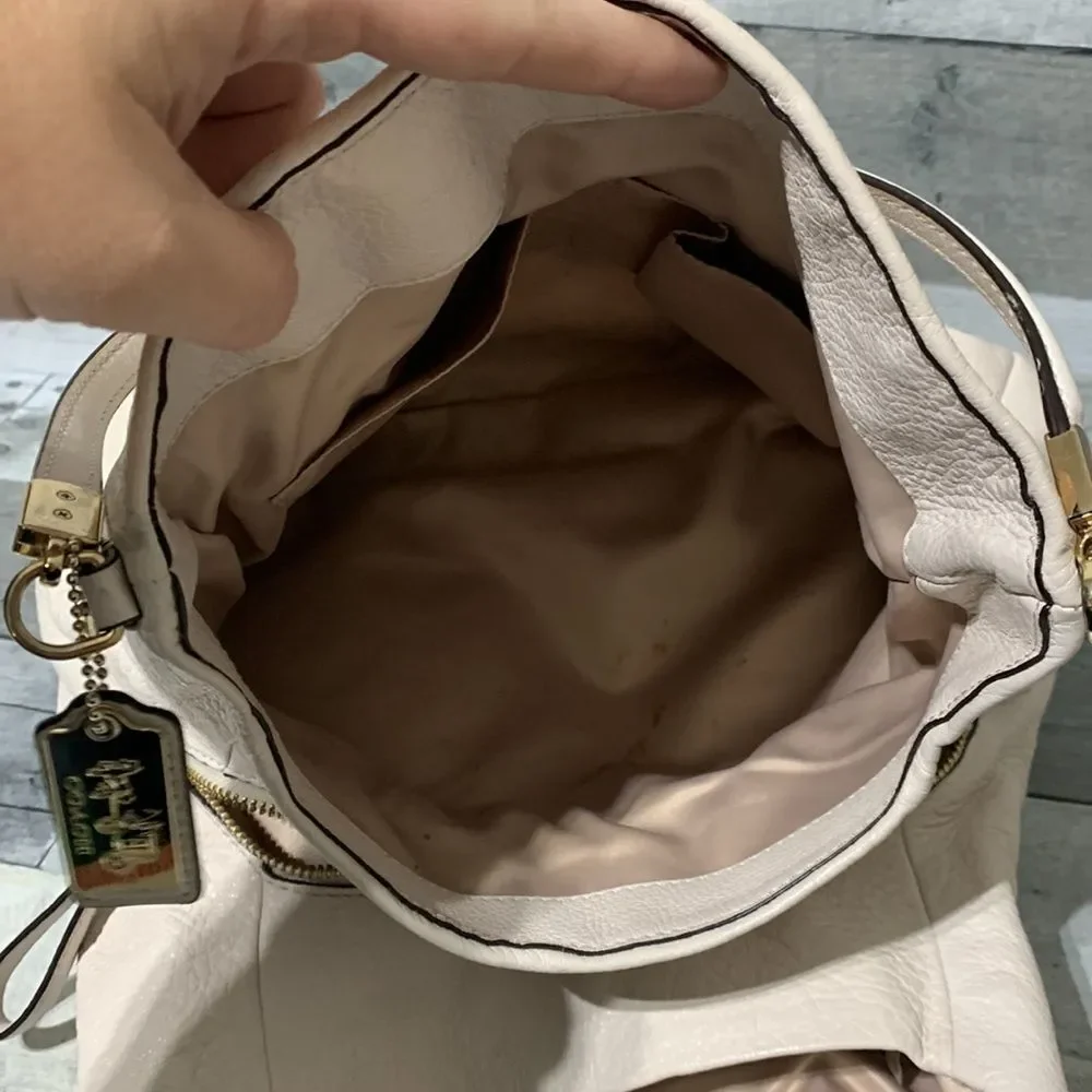 Coach‎ Madison Leather Phoebe Satchel Cream